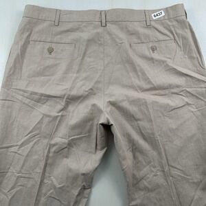 Cubavera Men's Linen Cotton Herringbone Pants Sz 40x29 Beige Flat Front Straight